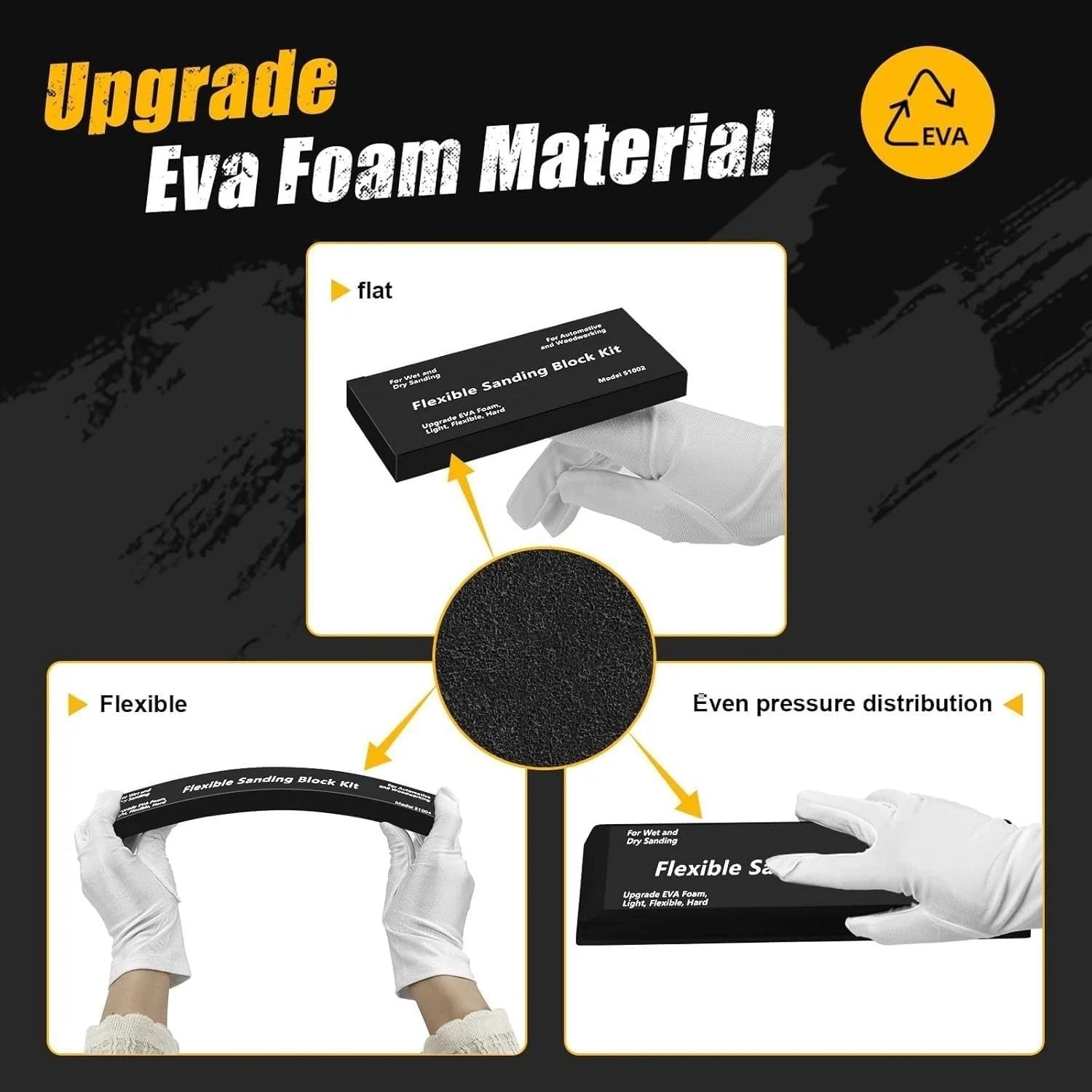 Sanding Block Kit Wet Dry Sanding Blocks Auto Body for Automotive Bodywork